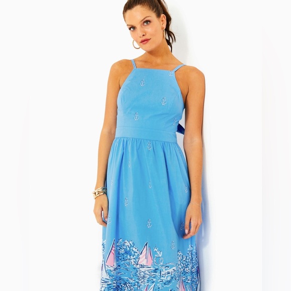 Lilly Pulitzer Charlese Halter Midi Dress, Size 8, NWT - Picture 2 of 12